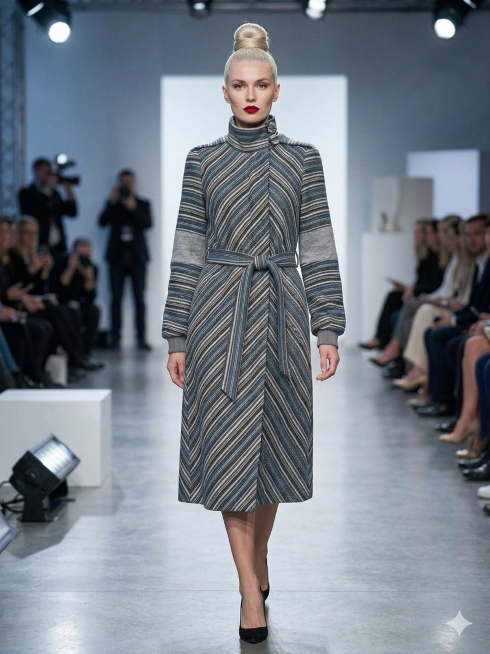 Y2K L.A.M.B. Gwen Stefani Rare Archival Runway Chevron Trench Coat Fall 2007